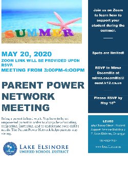 Parent Power Network English Flyer May 20th meeting